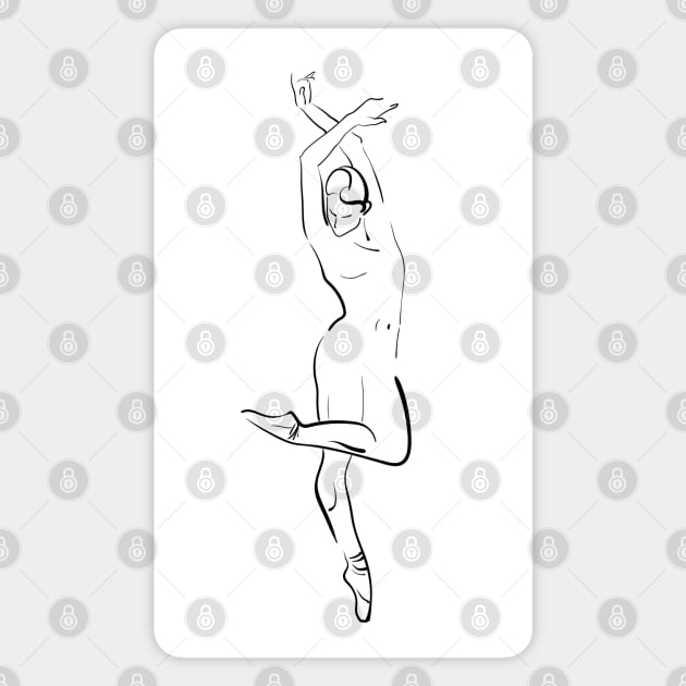 ballerina figure, illustration Magnet by Olga Berlet